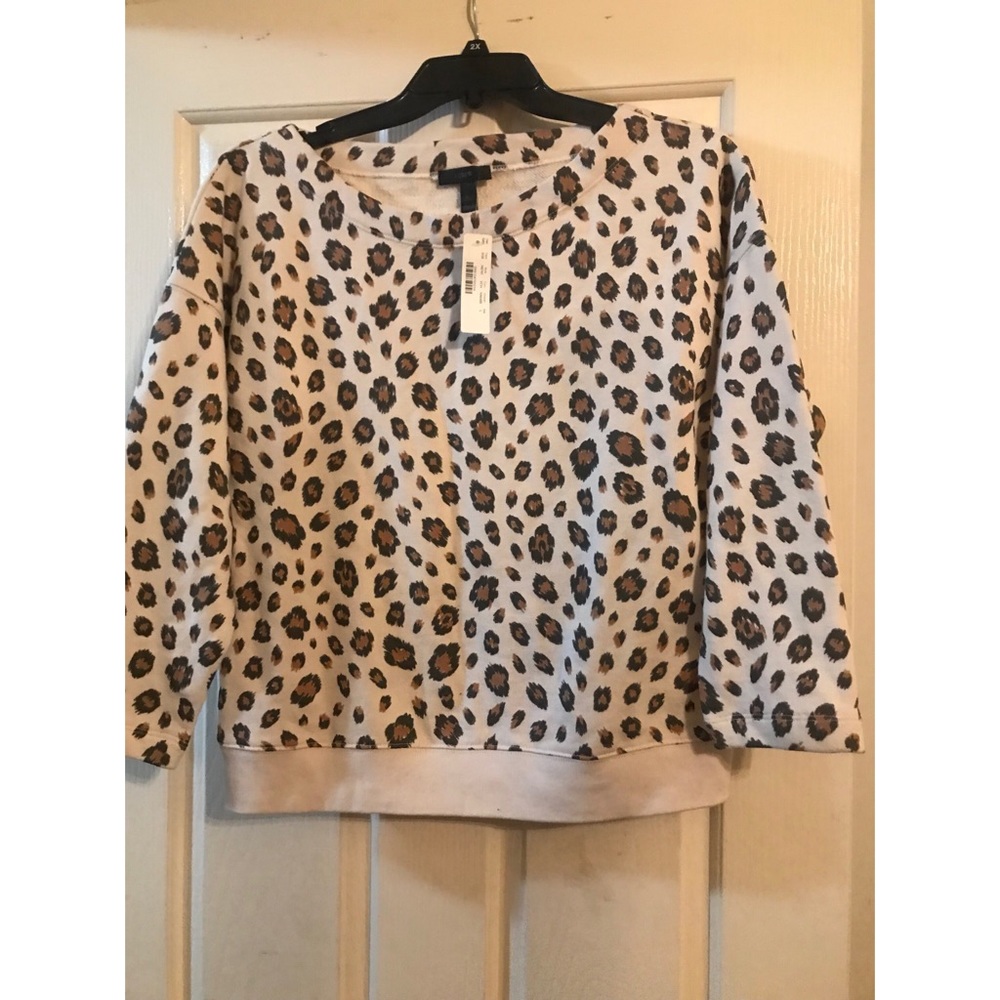J.Crew White Leopard Sweatshirt